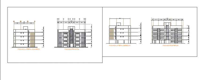 Architectural Elevation design of house design drawing