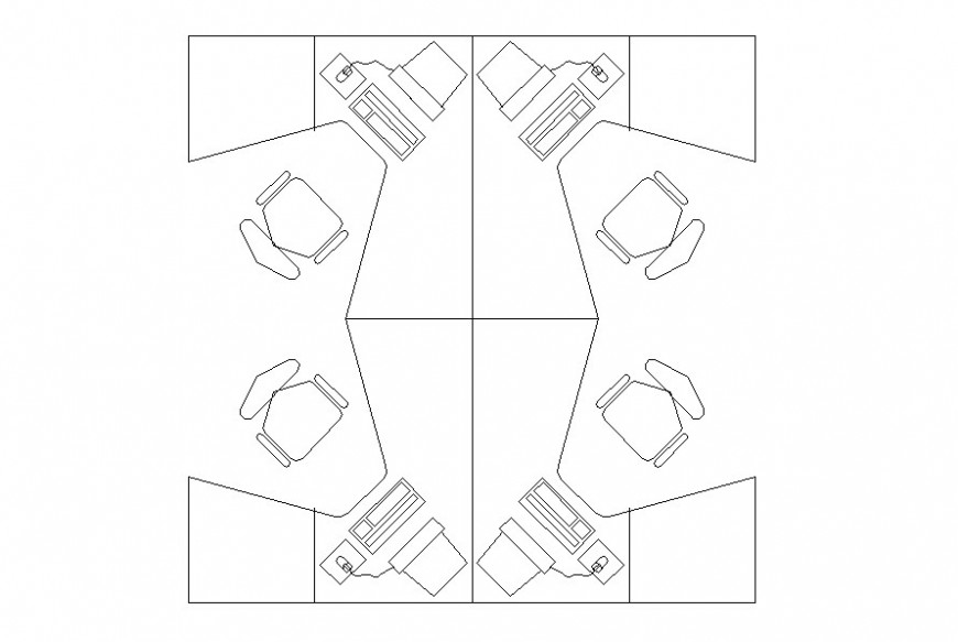 Autocad file of office table 2d block