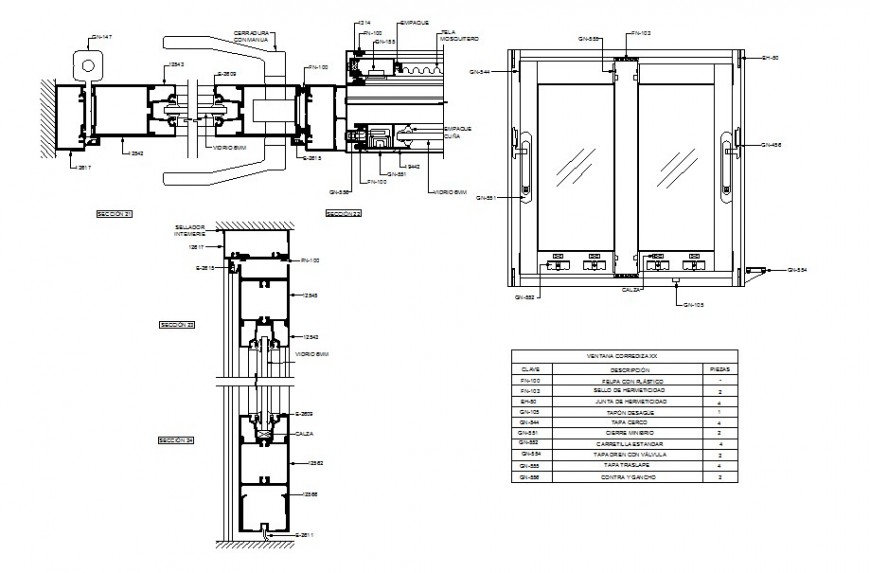 Automatic door detail 2d view CAD structural block layout autocad file