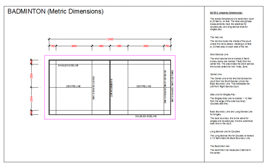 Badminton Plan Lay-out Design