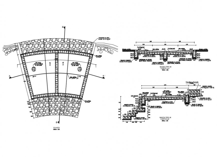Banded details of park cable stone walk and landscaping cad drawing details dwg file