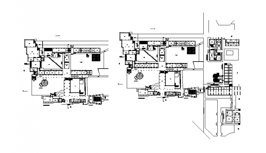 Banismandartunilima college institute multi-level floor plan details dwg file