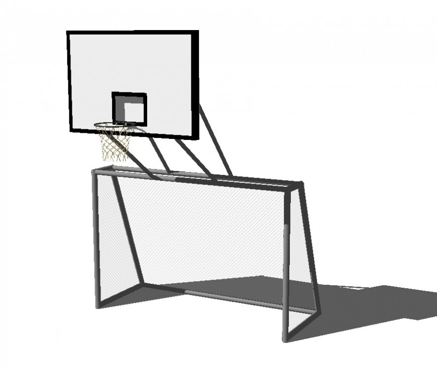 Basketball net detail 3d model block layout sketch-up file