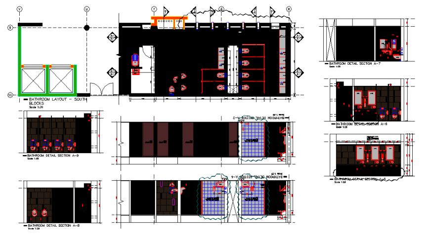 Bathroom Interior Detail in the DWG file