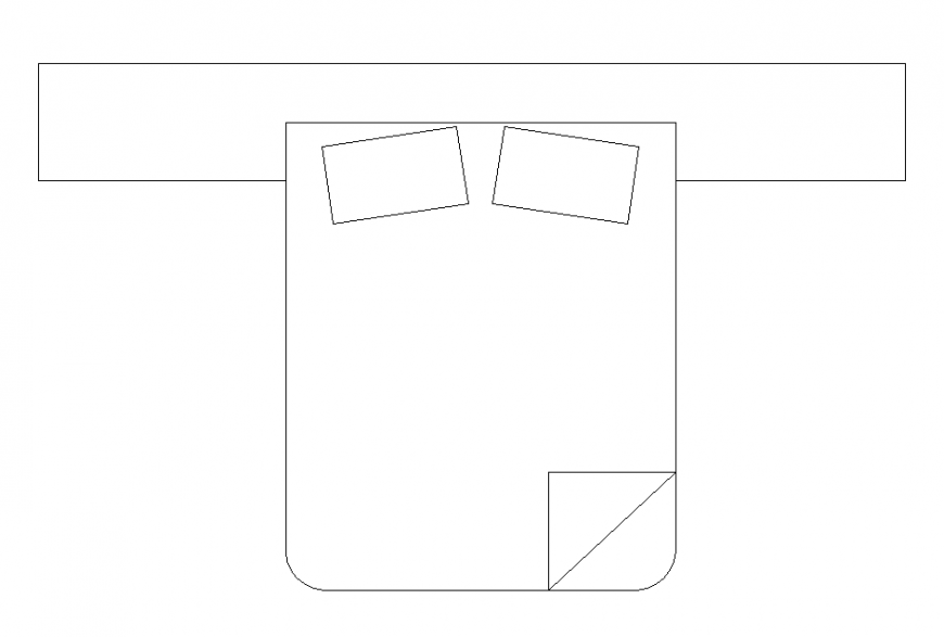 Bedroom furniture detail bed structure layout dwg file