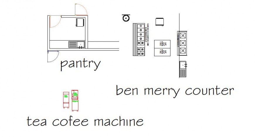 Ben merry counter, pantry and kitchen furniture blocks cad drawing details dwg file