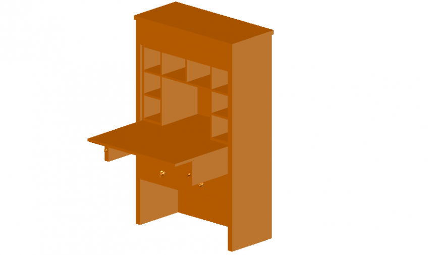 Book shelf 3d furniture model design dwg file