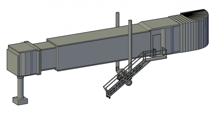 Bridge access structure detail 3d model CAD construction block autocad file