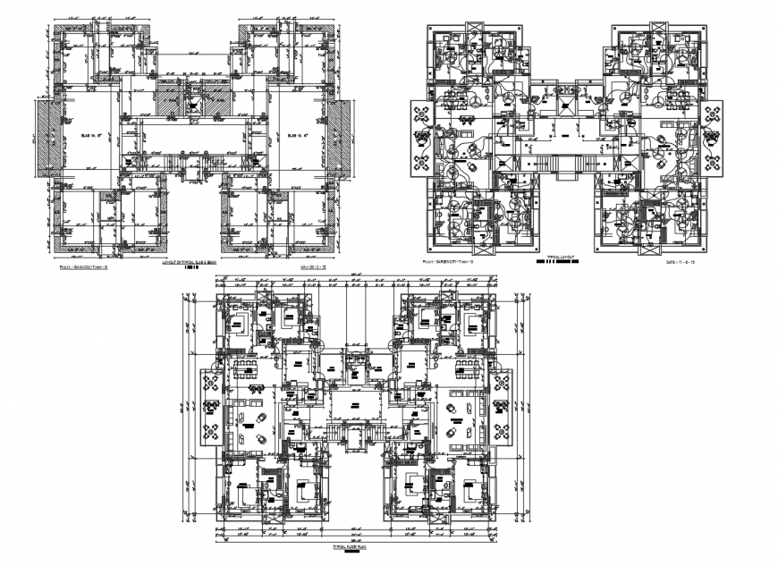 Building detail 2d view layout file in autocad format