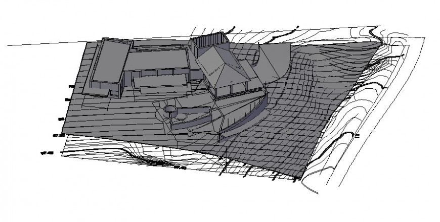 Building details with contour mapping details drawing in autocad
