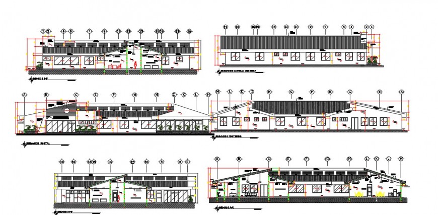 Building elevation detail 2d view CAD block autocad file