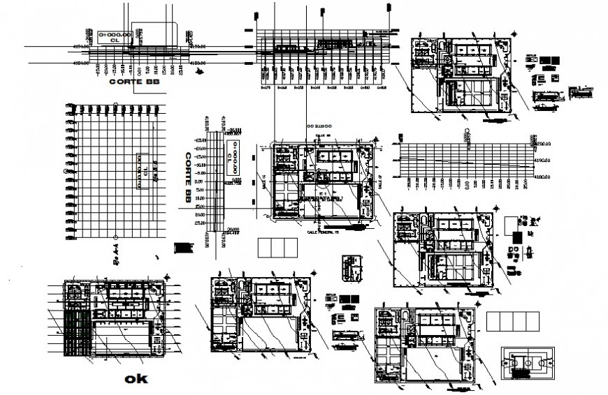 Building units details plan drawing 2d view autocad file