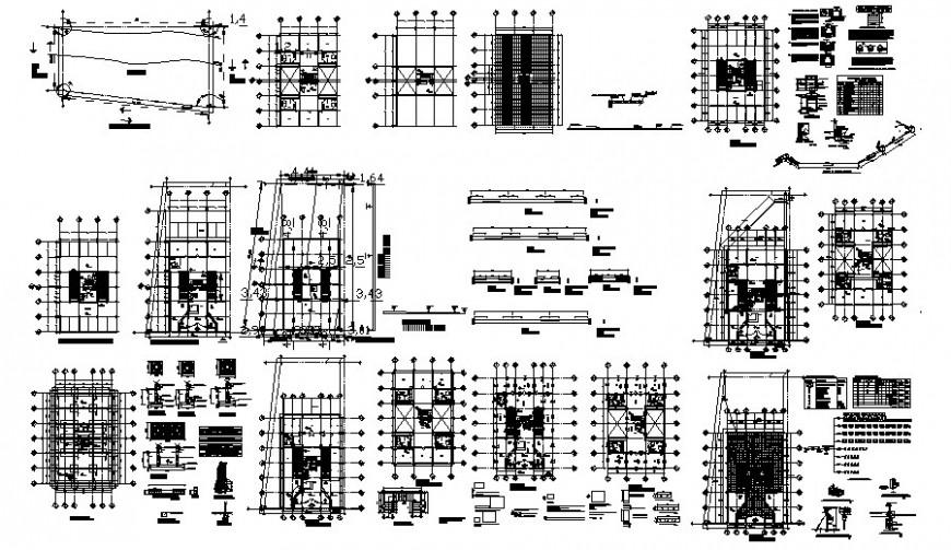 Building units details work plan 2d drawing AutoCAD file