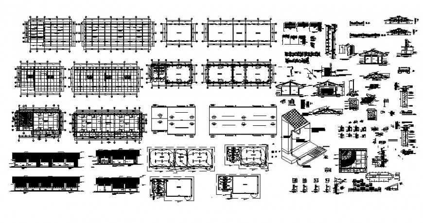 Building units elevation and plan drawing in autocad