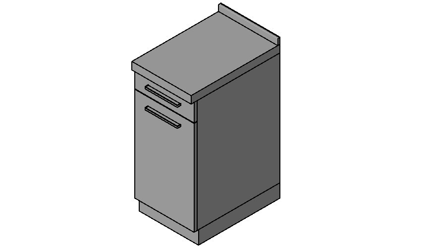 Cabinet 3d model furniture unit Revit file