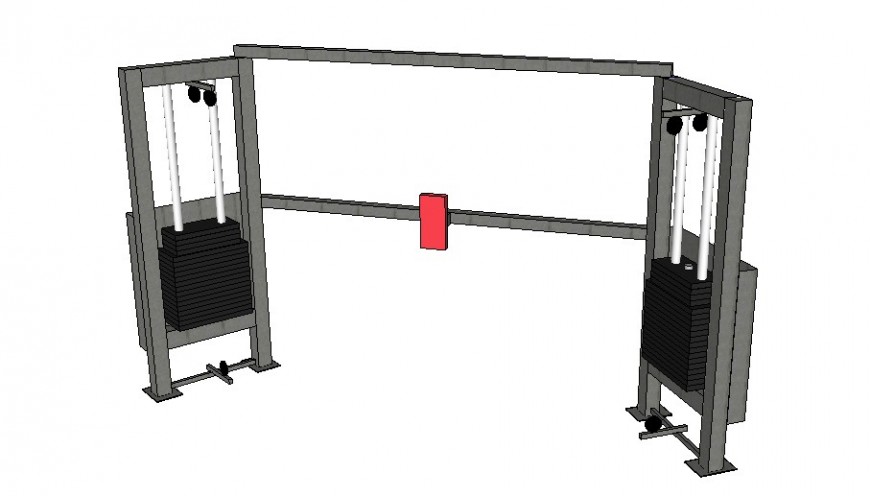 Cable crossover machine 3d model sketch-up file