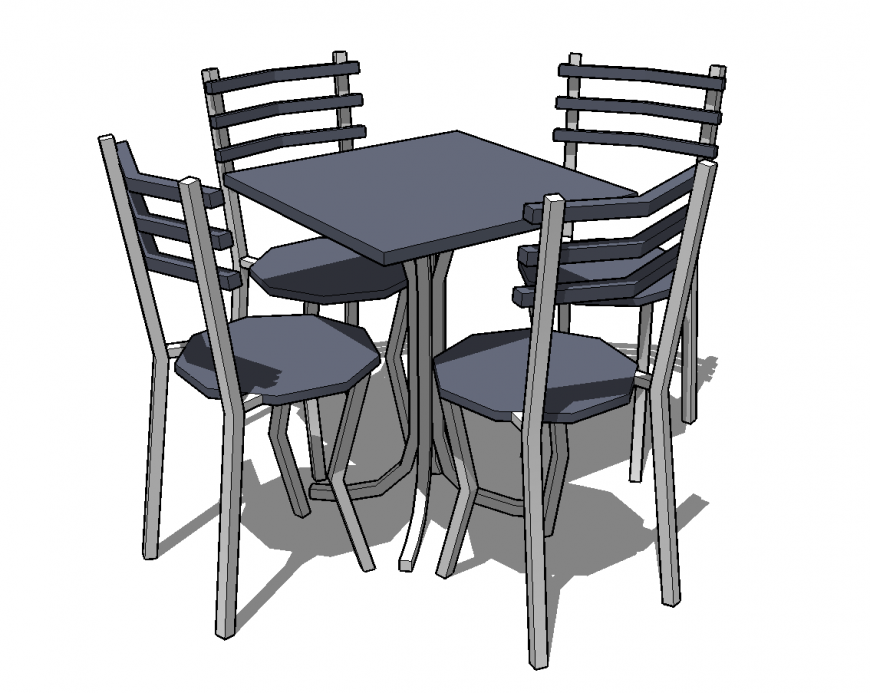CAD Furniture block of table and chair detail 3d model autocad file