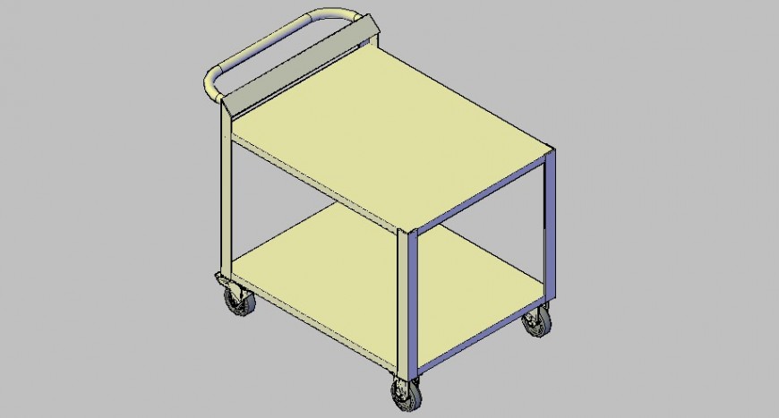Cart details 3d model CAD block autocad file
