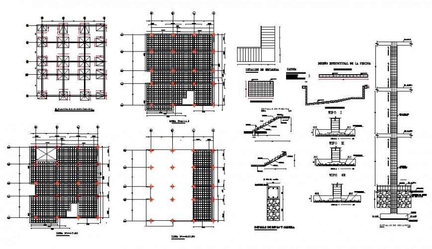 Architectural detail of column detail drawing in AutoCAD file.
