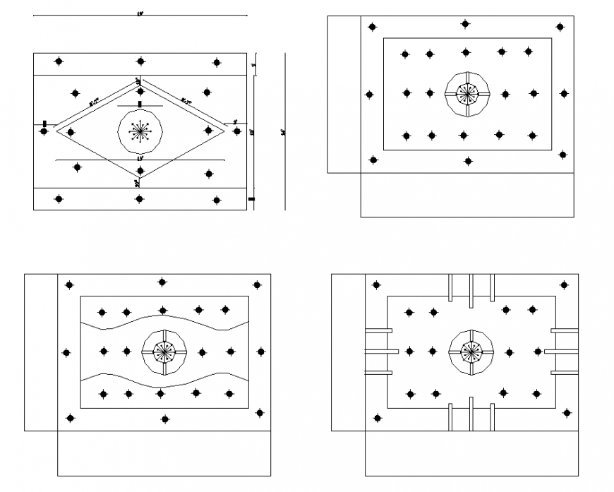 Ceiling different patterns detail autocad file