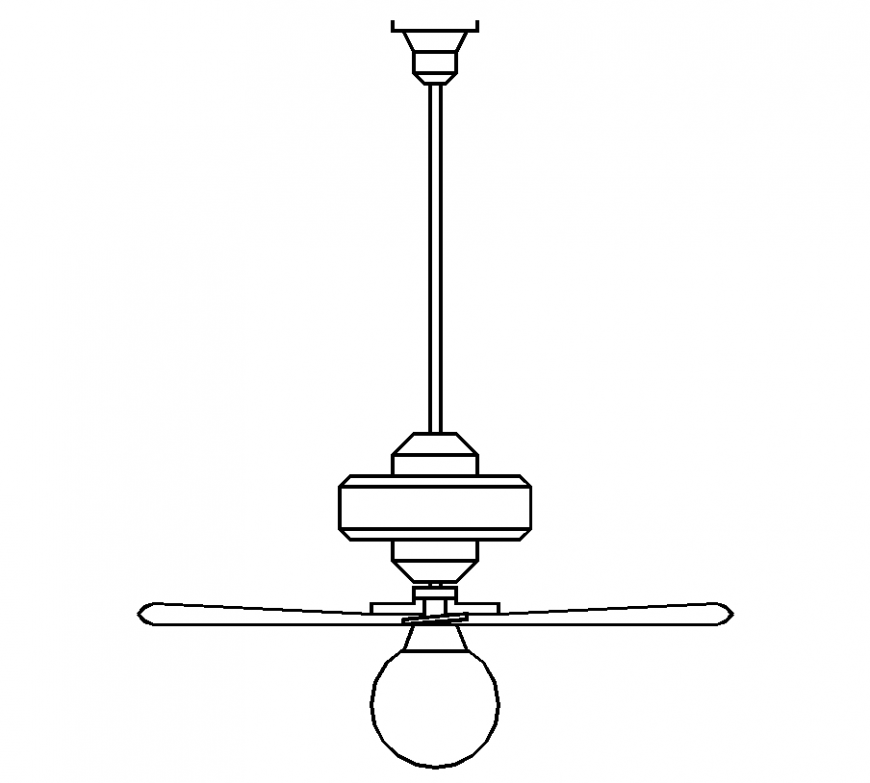 Ceiling fan design with part of electrical design dwg file