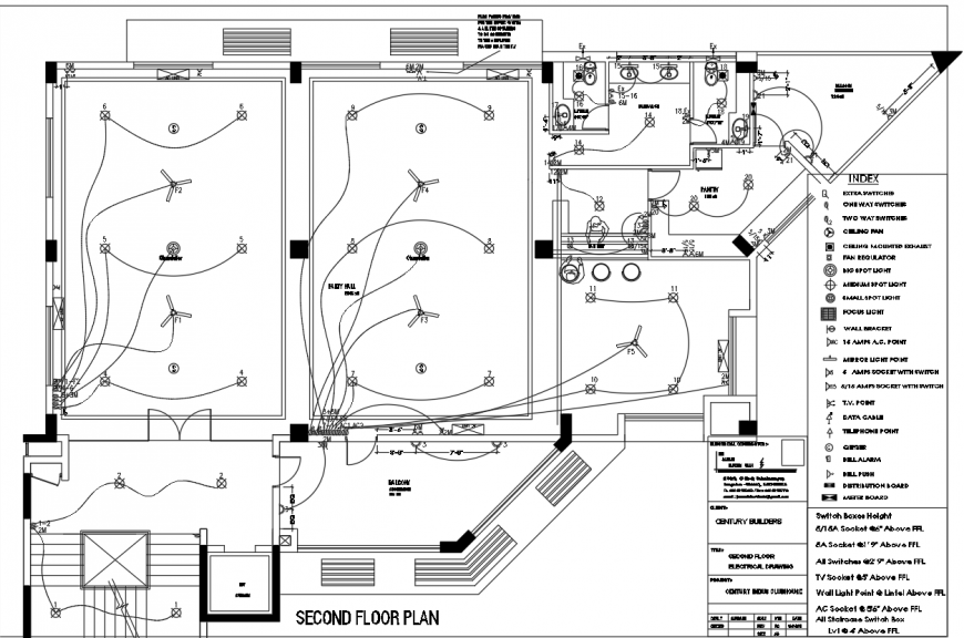 Club house electrical layout drawing detail in dwg AutoCAD file.