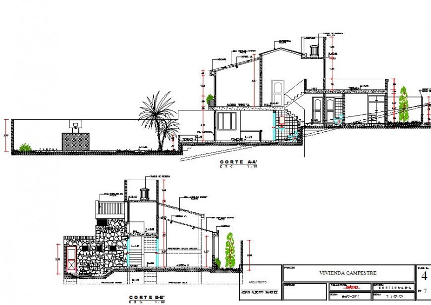 Club house section detail 2d view CAD construction block layout Autocad file