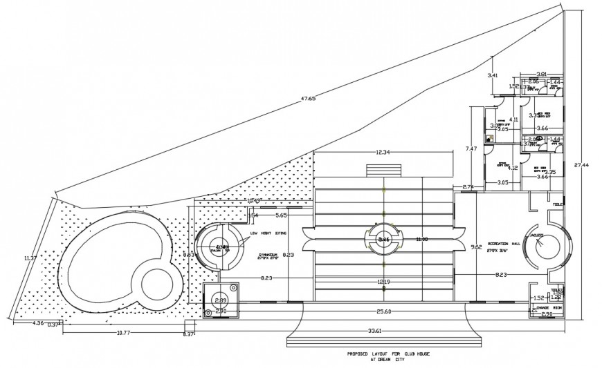 Clubhouse layout plan cad file
