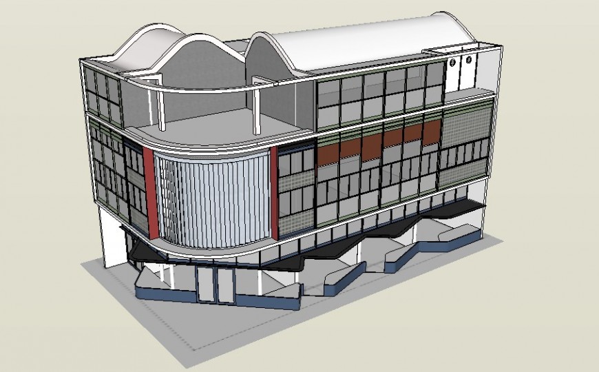 Co-operative building 3d model sketch-up file
