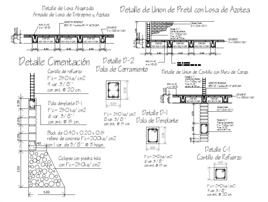 Column and beam RCC structure 2d view CAD construction block autocad file