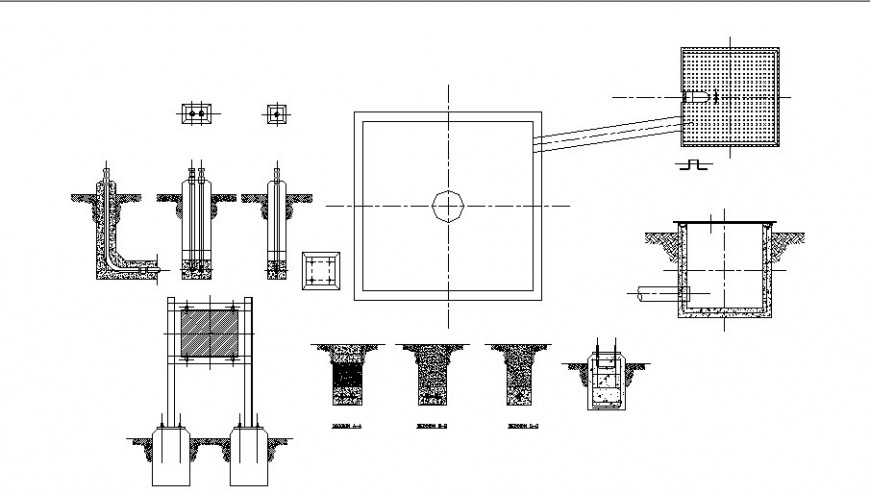 Column plan and section autocad file