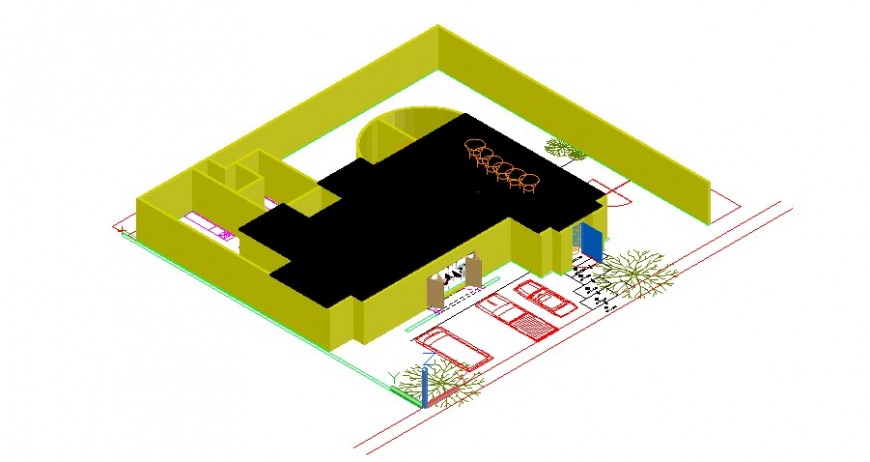 Commercial complex building model 3d drawing details dwg file