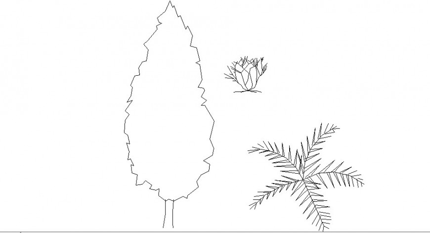 Common tree and plant elevation blocks details dwg file