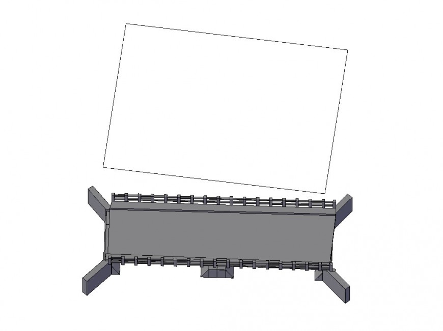 Concrete bridge 3d top view cad drawing details dwg file