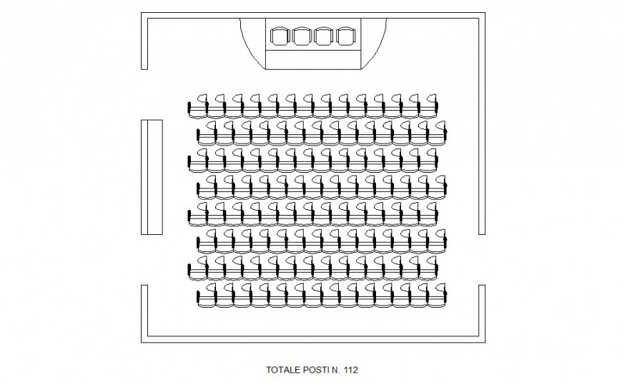 Conference room top view layout plan detail dwg file