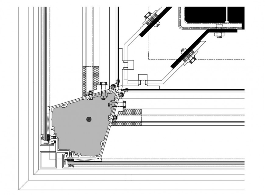 Construction block detail 2d view section layout file in autocad format