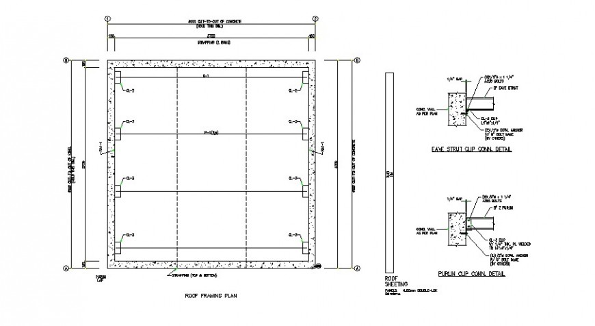 Construction detail of concrete masonry structure 2d view dwg file