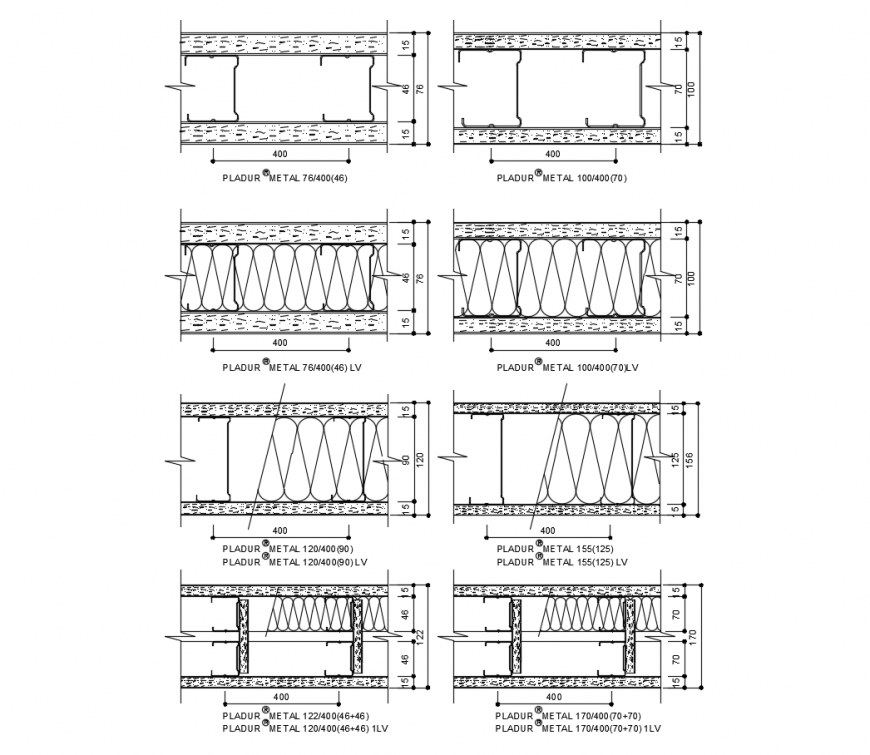 Construction units detail 2d view section layout autocad file