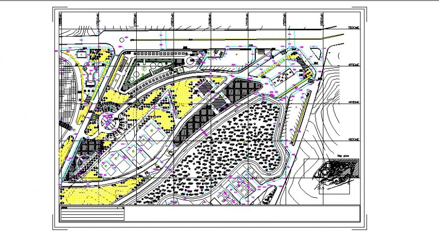 Contour mapping detail 2d view CAD block layout file in autocad format