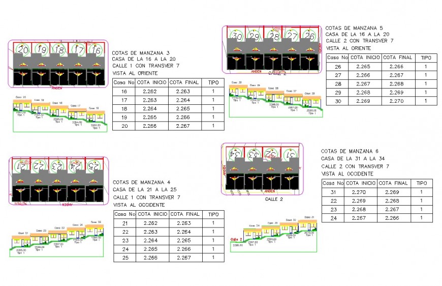 Contour mapping of an area detail CAD block autocad file