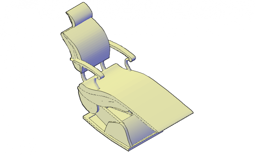 Creative dentist chair block 3d drawing details dwg file