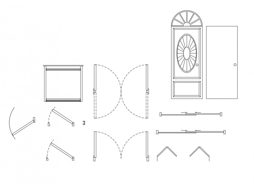 Creative door elevation blocks cad drawing details dwg file