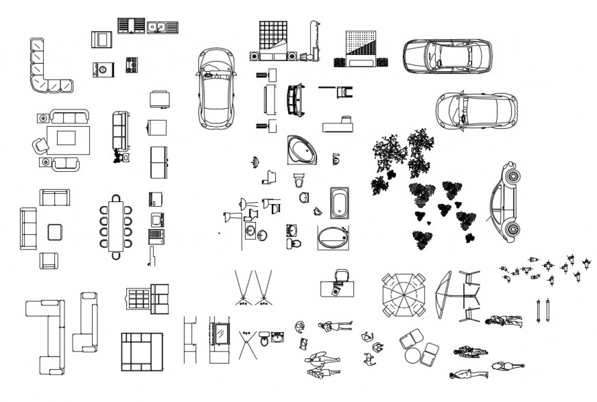Creative miscellaneous household blocks cad drawing details dwg file
