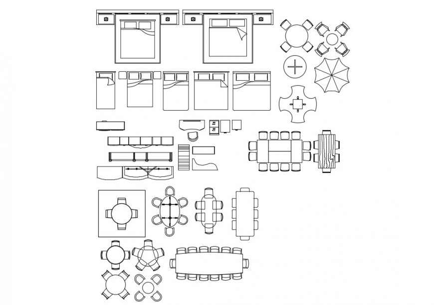 Creative multiple furniture elevation blocks cad drawing details dwg file