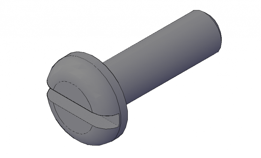 Creative Pan-head screw 3d drawing cad block details dwg file