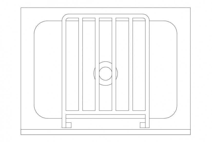 Detail 2d view of wash-basin unit CAD sanitary block autocad file