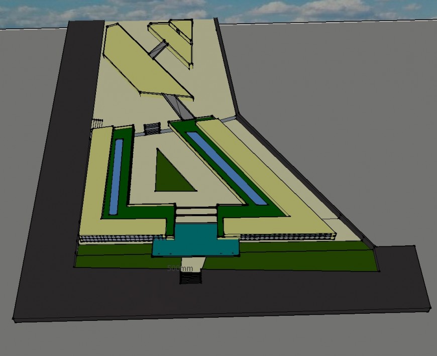 Detail 3d model of co-operative building block sketch-up file