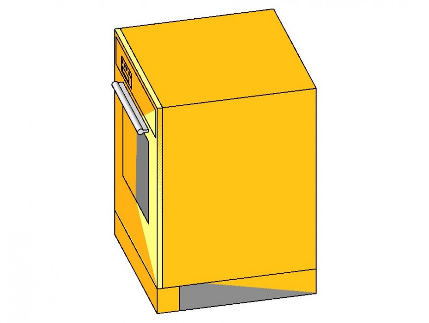 Detail 3d model of micro-wave oven layout kitchen equipment autocad file