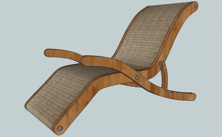 Detail 3d model of relaxing chair furniture unit sketch-up file