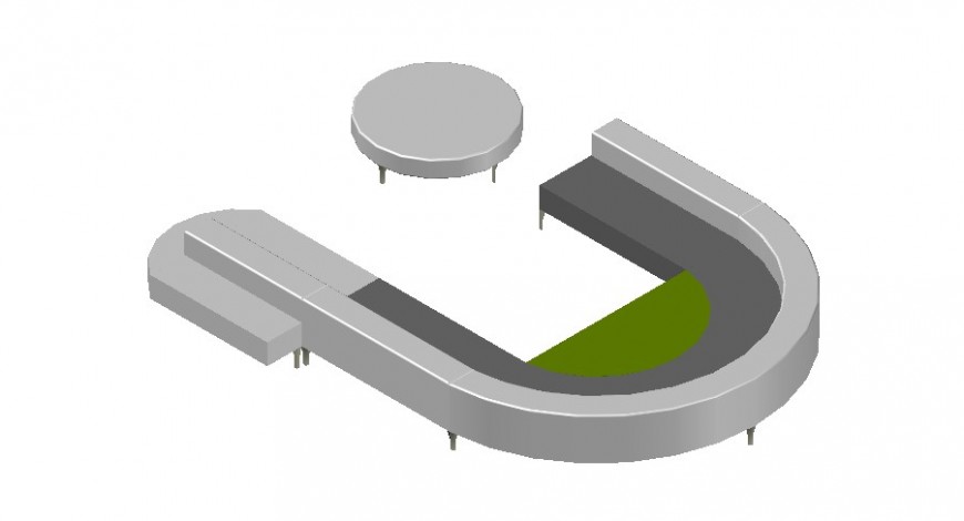 Detail 3d model of sofa-set layout furniture blocks autocad file